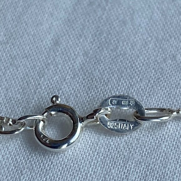 925 Silver Italy Chain 925 Thai Crystal Pendant Necklace - Picture 6 of 8